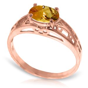 ALARRI 14K Solid Rose Gold Filigree Ring w/ Natural Citrine