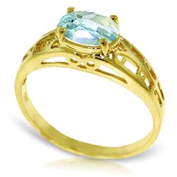 ALARRI 1.15 Carat 14K Solid Gold Filigree Ring Natural Aquamarine