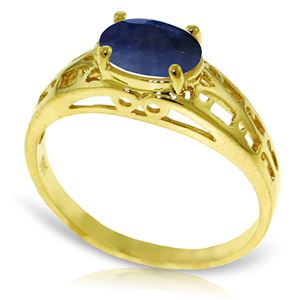 ALARRI 1.15 Carat 14K Solid Gold Filigree Ring Natural Sapphire