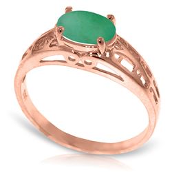 ALARRI 14K Solid Rose Gold Filigree Ring w/ Natural Emerald