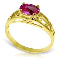 ALARRI 1.15 Carat 14K Solid Gold Filigree Ring Natural Pink Topaz