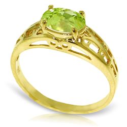 ALARRI .95 Carat 14K Solid Gold Filigree Ring Natural Peridot