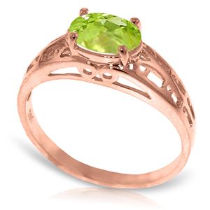 ALARRI 14K .95 Carat Solid Rose Gold Filigree Ring w/ Natural Peridot