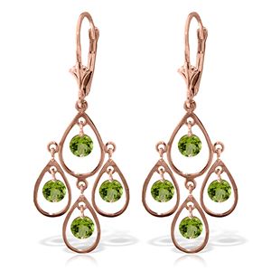 ALARRI 2.4 Carat 14K Solid Rose Gold Peridot Tiered Earrings