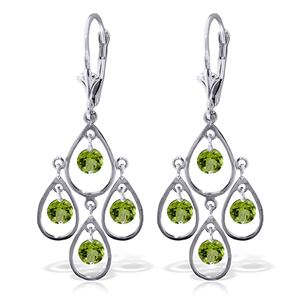 ALARRI 2.4 CTW 14K Solid White Gold Solace Peridot Earrings