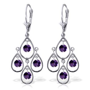 ALARRI 2.4 Carat 14K Solid White Gold Moments Mean Amethyst Earrings