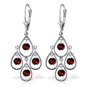 ALARRI 2.4 Carat 14K Solid White Gold Two Roads Meet Garnet Earrings