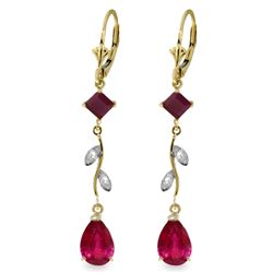 ALARRI 3.97 CTW 14K Solid Gold Chandelier Earrings Diamond Ruby