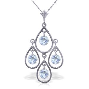 ALARRI 1.2 Carat 14K Solid White Gold Proven Innocent Aquamarine Necklace