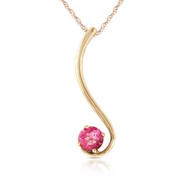 ALARRI 0.55 Carat 14K Solid Gold Pink Anemones Pink Topaz Necklace