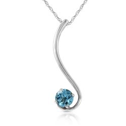 ALARRI 0.55 Carat 14K Solid White Gold Hope Springs Blue Topaz Necklace