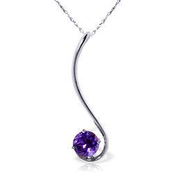 ALARRI 0.55 Carat 14K Solid White Gold Reason For Silence Amethyst Necklace