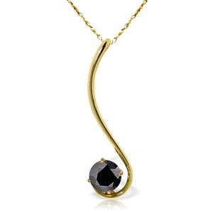 ALARRI 0.5 CTW 14K Solid Gold Necklace Natural 0.50 Carat Black Diamond