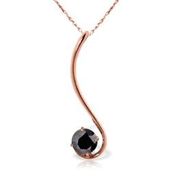 ALARRI 14K Solid Rose Gold Necklace w/ Natural 0.50 Carat Black Diamond