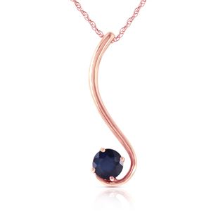 ALARRI 14K Solid Rose Gold Necklace w/ Natural Sapphire