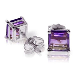 ALARRI 1.75 Carat 14K Solid White Gold Paradise Is Real Amethyst Earrings