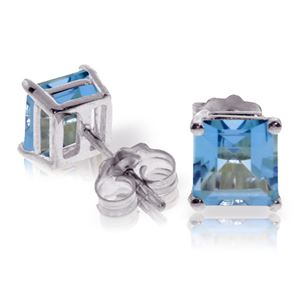 ALARRI 1.75 CTW 14K Solid White Gold Ce Qui Me Manque Blue Topaz Earrings