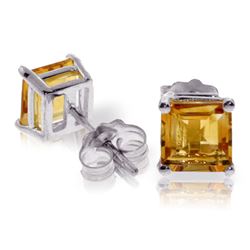 ALARRI 1.75 Carat 14K Solid White Gold This That Way Citrine Earrings