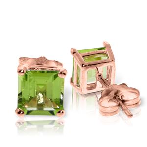 ALARRI 1.75 CTW 14K Solid Rose Gold Sparkle Peridot Stud Earrings