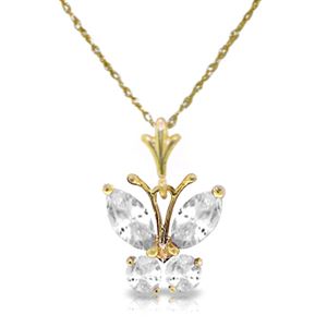 ALARRI 1.5 CTW 14K Solid Gold Butterfly Necklace Cubic Zirconia