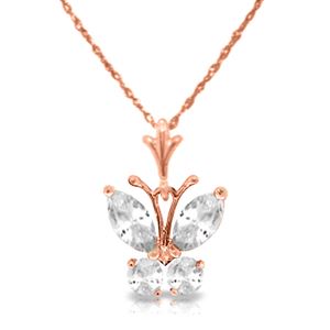 ALARRI 1.5 Carat 14K Solid Rose Gold Butterfly Necklace Cubic Zirconia