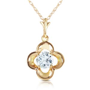 ALARRI 0.55 Carat 14K Solid Gold Love Me Tender Aquamarine Necklace