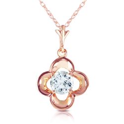 ALARRI 14K Solid Rose Gold Necklace w/ Natural Aquamarines