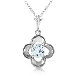 ALARRI 0.55 CTW 14K Solid White Gold It Ain't Over Aquamarine Necklace