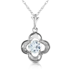 ALARRI 0.55 CTW 14K Solid White Gold It Ain't Over Aquamarine Necklace