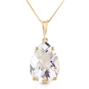 ALARRI 5 CTW 14K Solid Gold Necklace Natural White Topaz