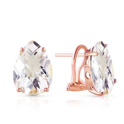 ALARRI 10 Carat 14K Solid Rose Gold French Clips Earrings Natural Rose Topaz