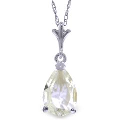 ALARRI 1.5 Carat 14K Solid White Gold Snow Dustings White Topaz Necklace