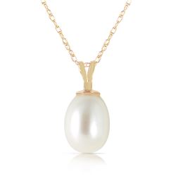 ALARRI 4 Carat 14K Solid Gold Hope On A Chain Pearl Necklace