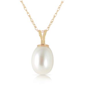 ALARRI 4 Carat 14K Solid Gold Hope On A Chain Pearl Necklace