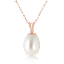 ALARRI 14K Solid Rose Gold Necklace w/ Natural Pearl