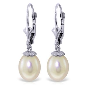 ALARRI 8 Carat 14K Solid White Gold Catch A Star Pearl Earrings