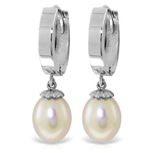 ALARRI 8 Carat 14K Solid White Gold Release The Wish Pearl Earrings
