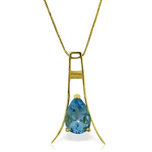 ALARRI 1.5 CTW 14K Solid Gold Vindication Blue Topaz Necklace