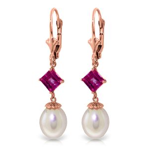 ALARRI 9.5 Carat 14K Solid Rose Gold Charisma Pearl Pink Topaz Earrings