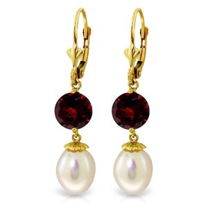 ALARRI 11.1 Carat 14K Solid Gold Captured Moment Garnet Pearl Earrings