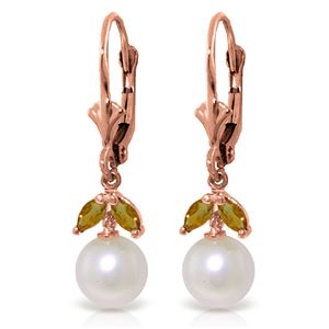 ALARRI 4.4 CTW 14K Solid Rose Gold Vibrance Pearl Citirne Earrings