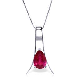 ALARRI 1.5 Carat 14K Solid White Gold Orpheus Singing Ruby Necklace