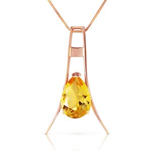 ALARRI 14K Solid Rose Gold Necklace w/ Natural Citrine