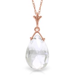 ALARRI 14K Solid Rose Gold Necklace w/ Briolette Rose Topaz