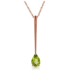 ALARRI 14K Solid Rose Gold Necklace w/ Natural Peridot