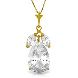 ALARRI 6.5 Carat 14K Solid Gold Allegra White Topaz Necklace