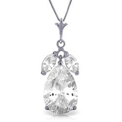 ALARRI 6.5 CTW 14K Solid White Gold Summer Twilight White Topaz Necklace