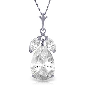 ALARRI 6.5 CTW 14K Solid White Gold Summer Twilight White Topaz Necklace