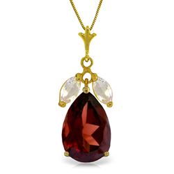 ALARRI 6.5 CTW 14K Solid Gold Necklace Garnet White Topaz