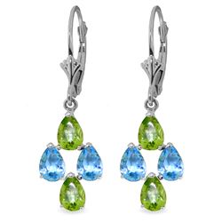 ALARRI 4.5 Carat 14K Solid White Gold Spring Starts Here Topaz Peridot Earrings